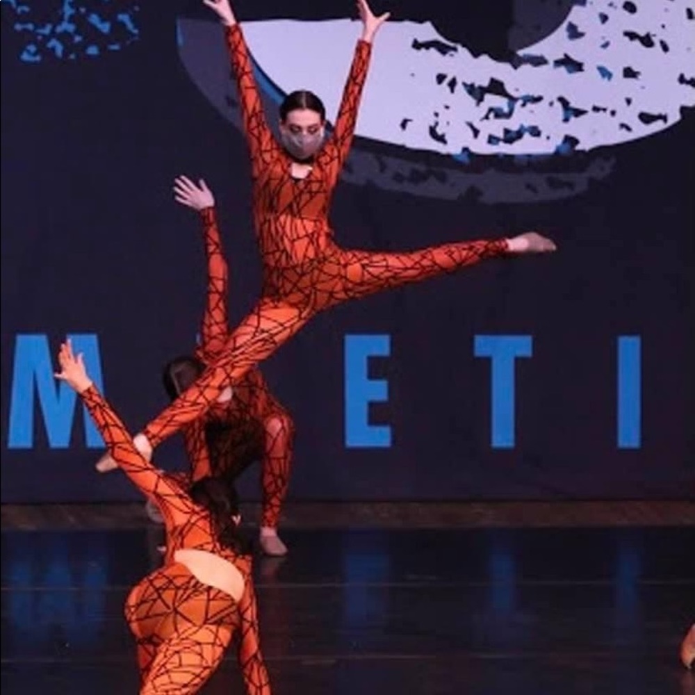 Unitard Swarovski crystals on collar. Worn 4x